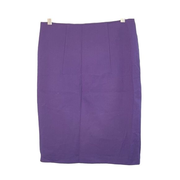 Willi Smith Stretch Mini Pencil Skirt Royal Blue Knit Back Slit Classic 2 - Picture 1 of 4